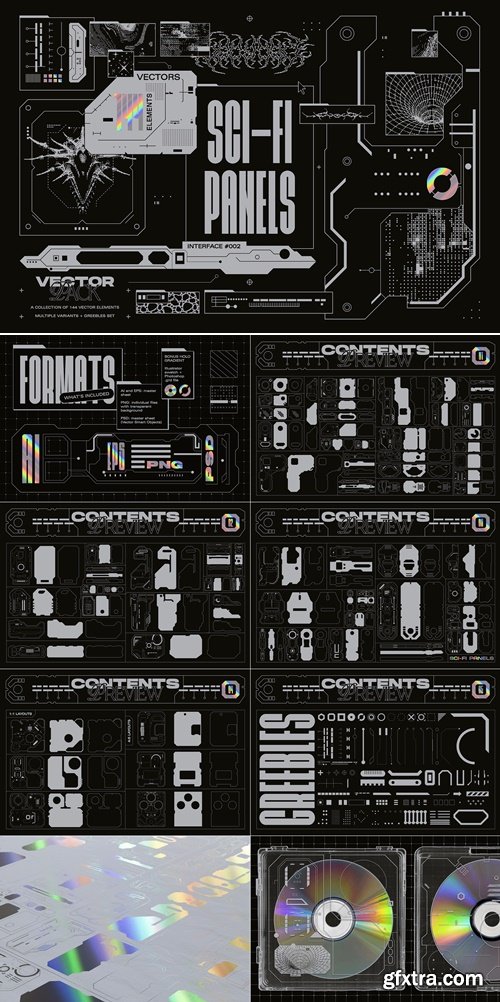 CreativeMarket - Sci-Fi Panels Vector Pack 92134534