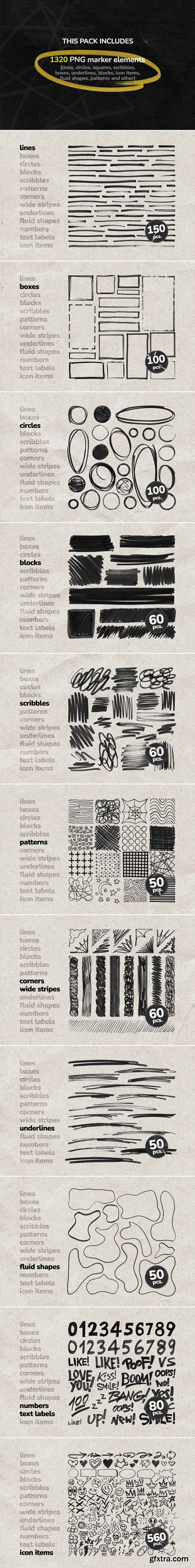 MockupCloud - 1300+ MARKER ELEMENTS