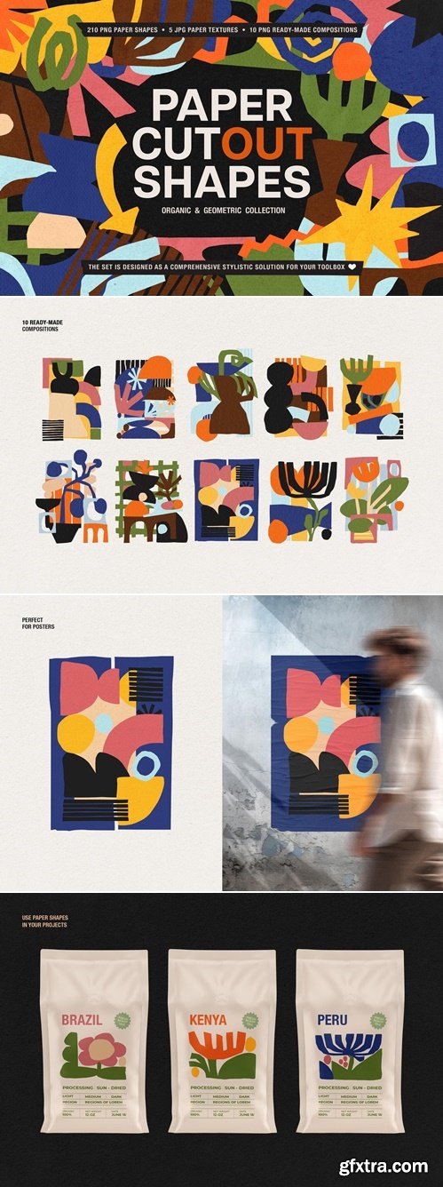 CreativeMarket - Paper Cut-Out Shapes Collection 290815030