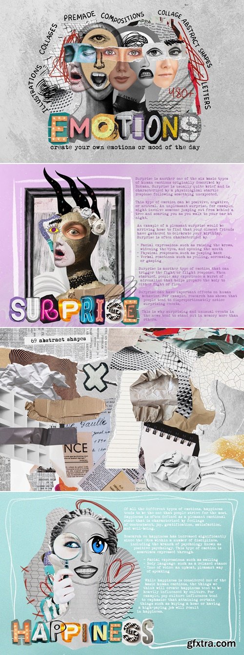 CreativeMarket - Emotions: Collage & Illustrations 14489384