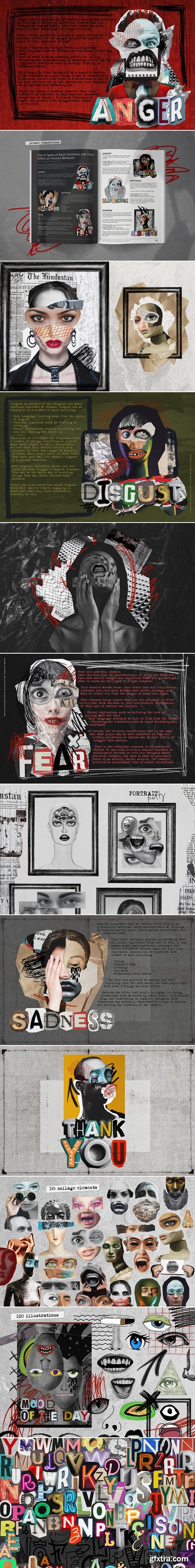 CreativeMarket - Emotions: Collage & Illustrations 14489384