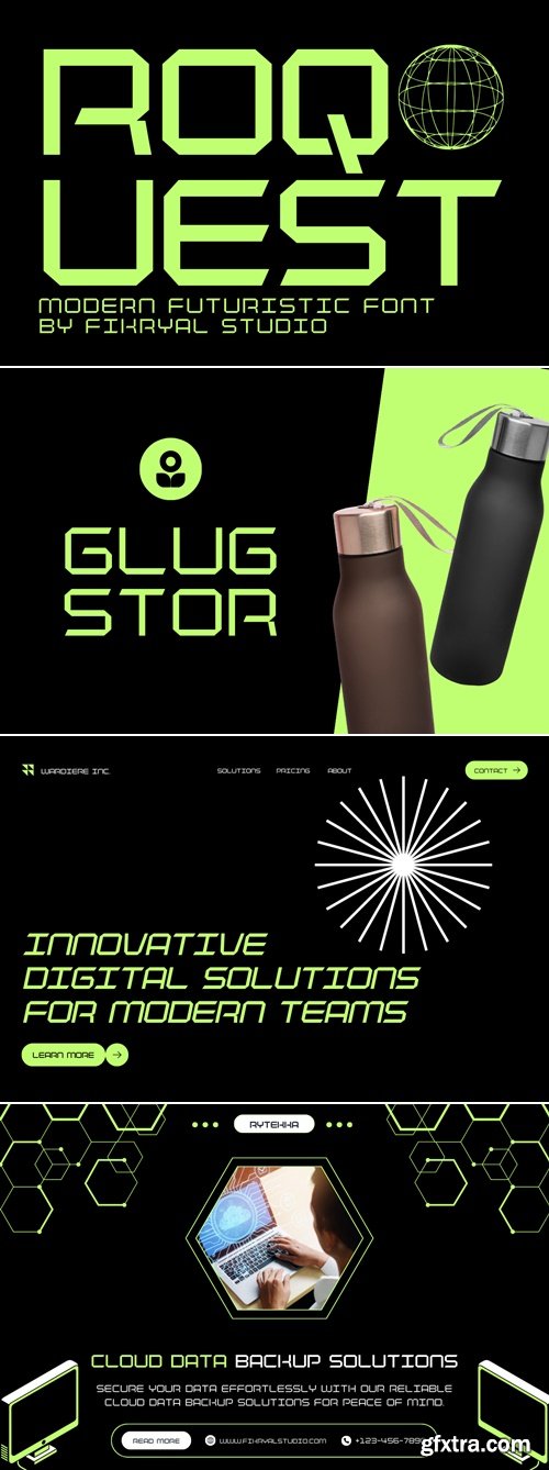 CreativeMarket - Roquest Modern Futuristic Font