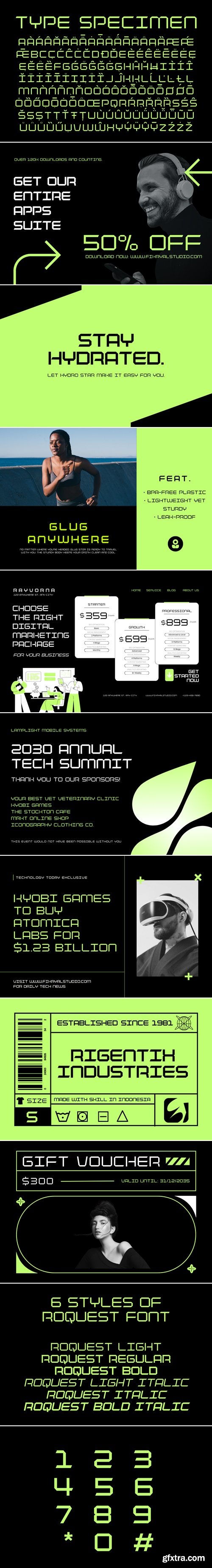 CreativeMarket - Roquest Modern Futuristic Font