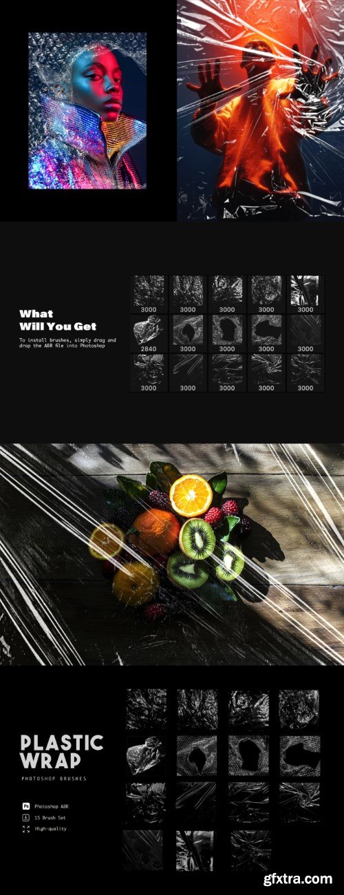 15 Plastic Wrap Photoshop Brushes