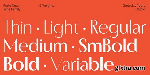 MyFonts - Porte Neue Font Family 7xOTF