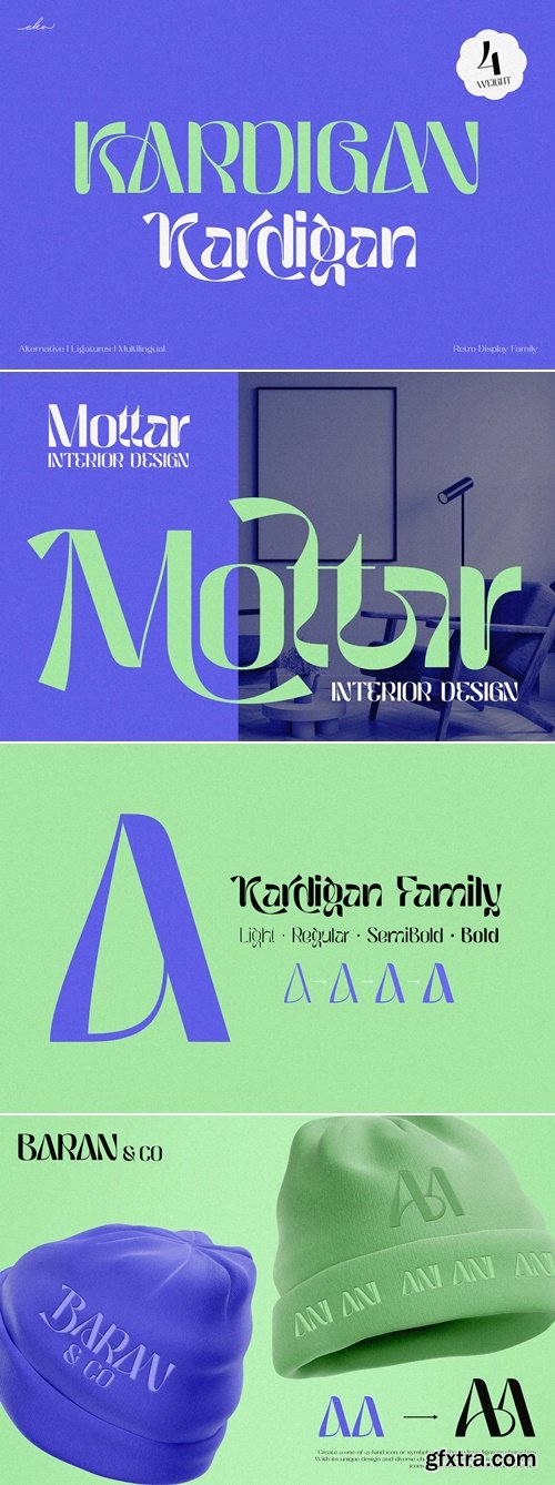 CreativeMarket - Kardigan - Retro Display Font 291312653