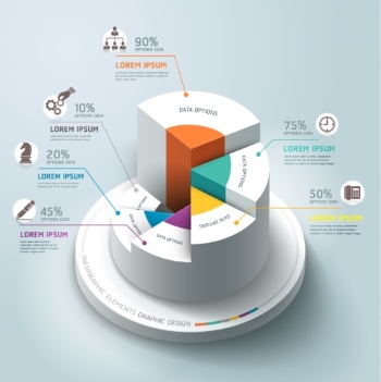 3D Infographic Chart #1A, 25xEPS