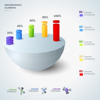 3D Infographic Chart #1A, 25xEPS