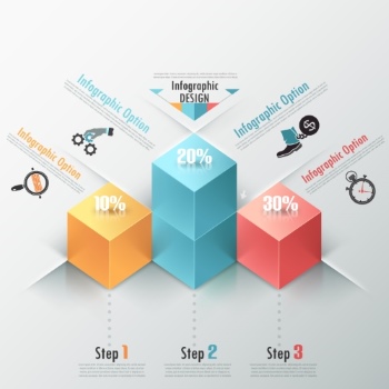 3D Infographic Chart #1A, 25xEPS