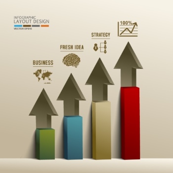 3D Infographic Chart #1A, 25xEPS
