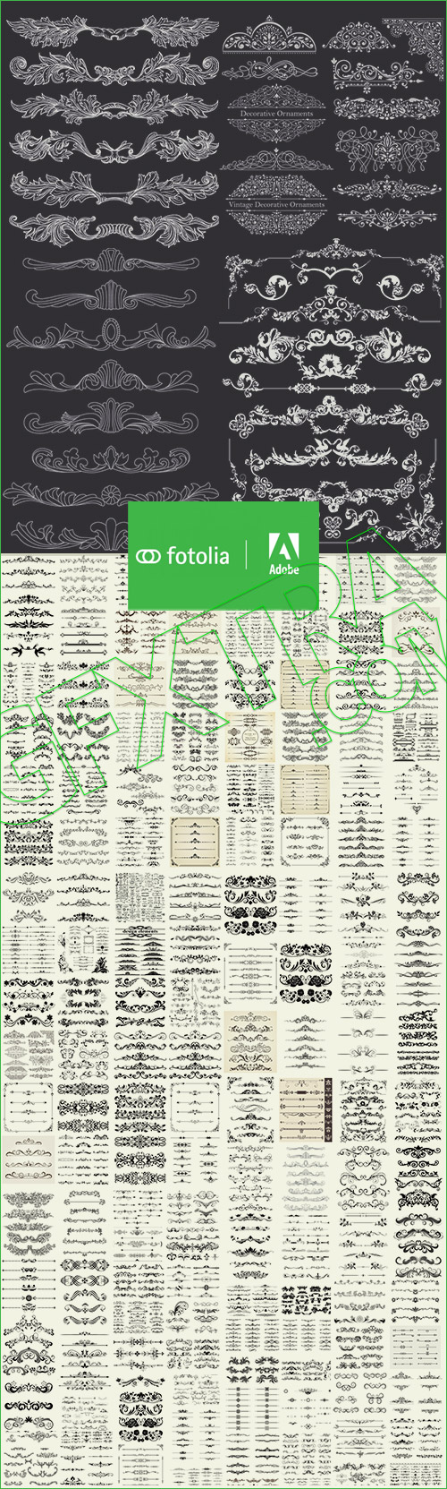 Ornamental Vintage Floral Dividers 139xAI