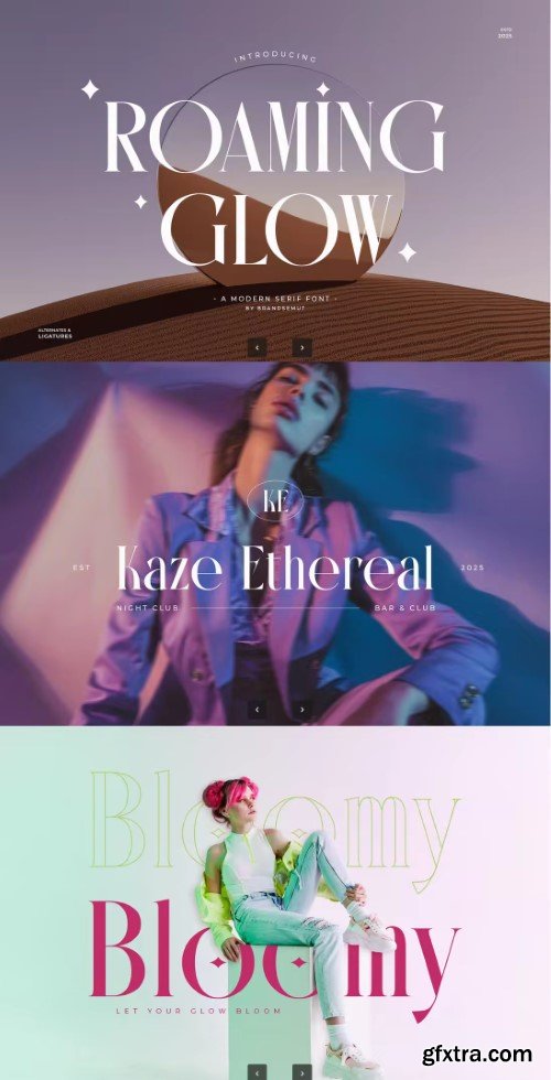 Roaming Glow – Elegant Modern Serif Font Roaming Glow – Elegant Modern Serif Font