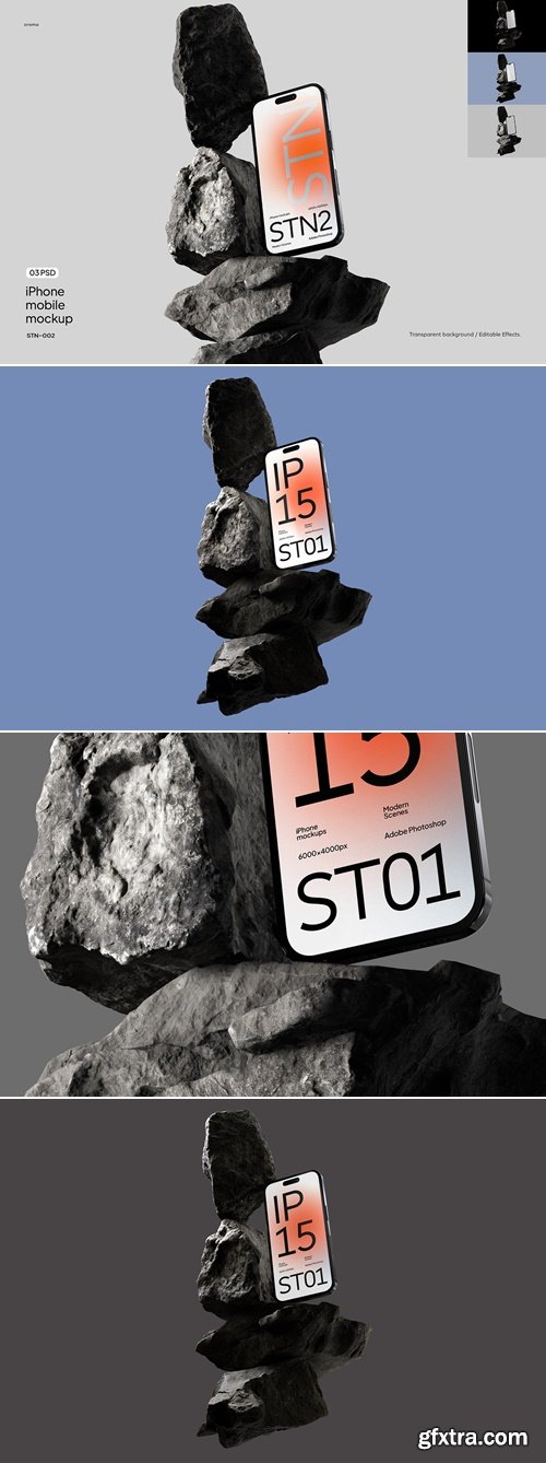 CreativeMarket - iPhone Mockup Set Standing 291610490