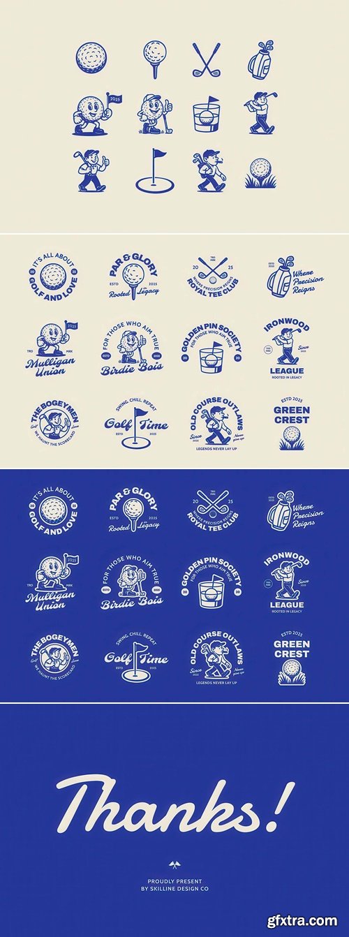 CreativeMarket - Golf Graphic Vector Collection 291580604