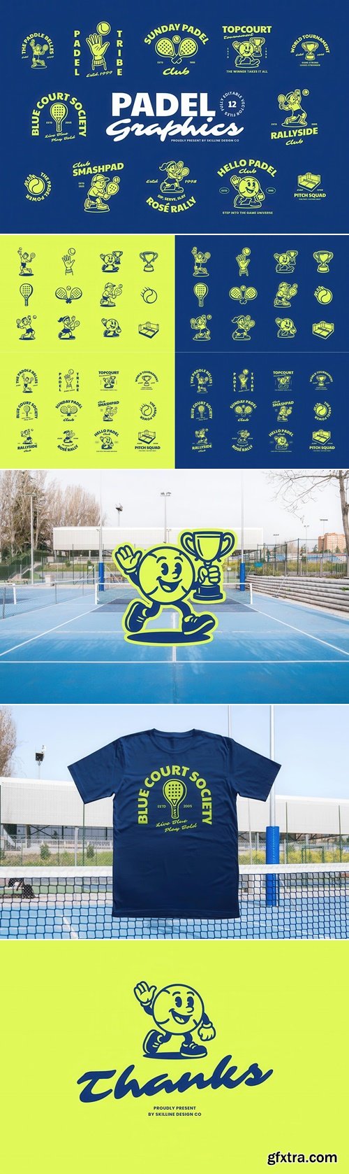 CreativeMarket - Padel Vector Graphics Collection 291664250