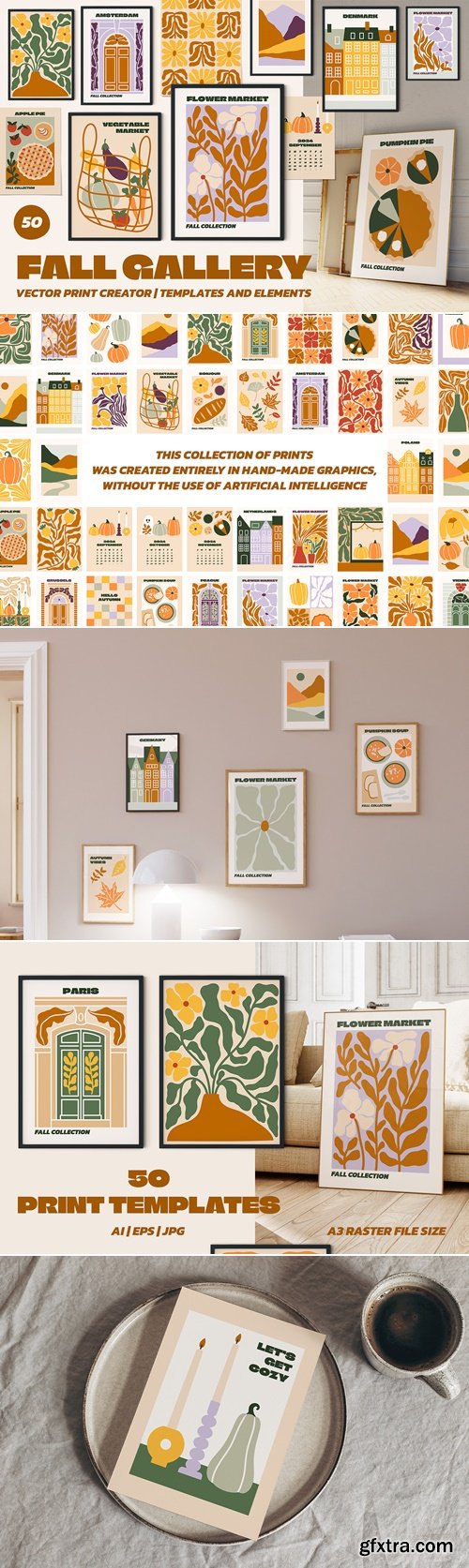CreativeMarket - Fall Gallery Vector Poster Creator 283036869