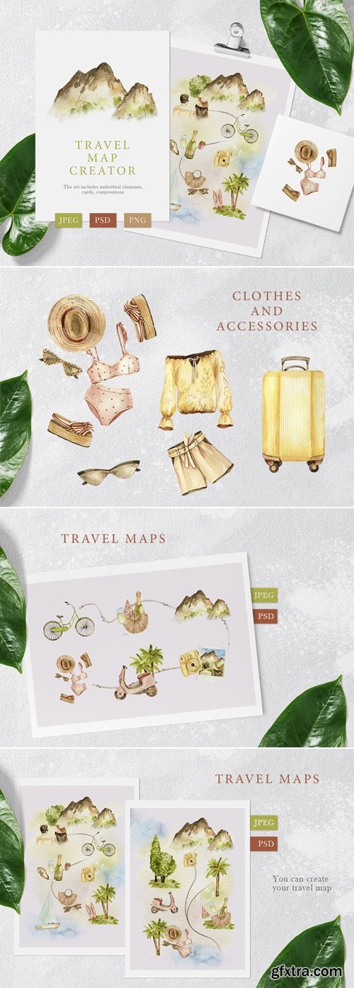 Pixelbuddha - Travel Map Watercolor Art 2395
