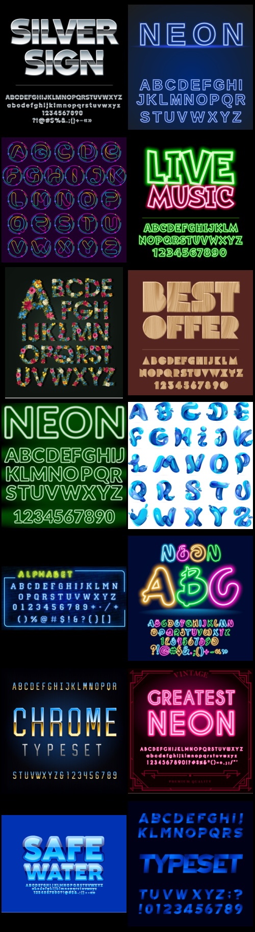 577 Vector Alphabets Bundle 526xAI, 51xEPS