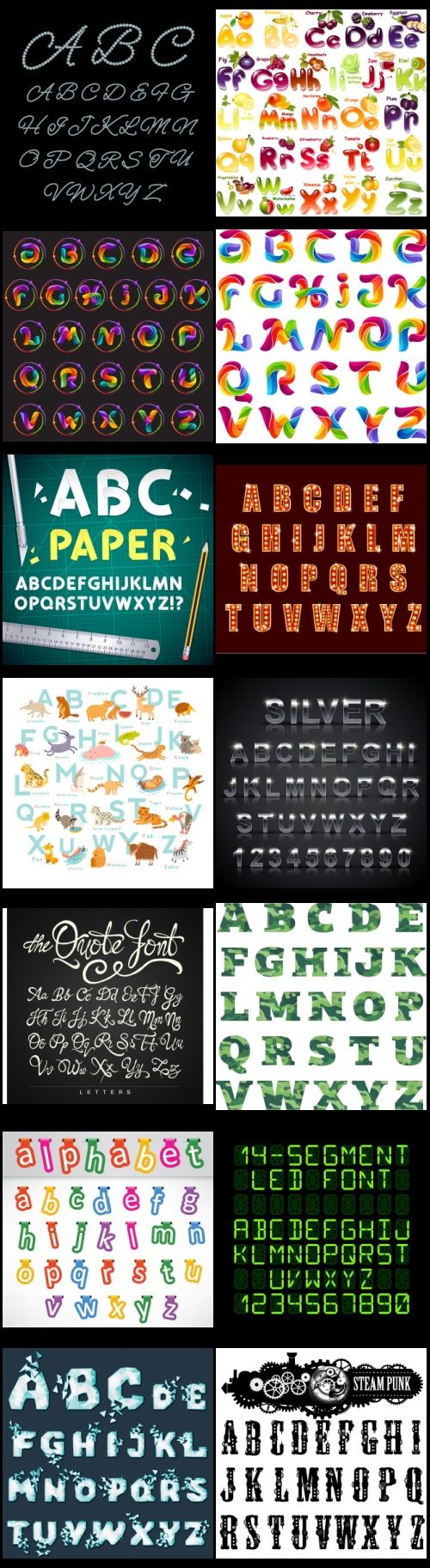 577 Vector Alphabets Bundle 526xAI, 51xEPS