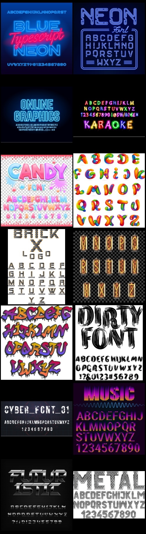 577 Vector Alphabets Bundle 526xAI, 51xEPS