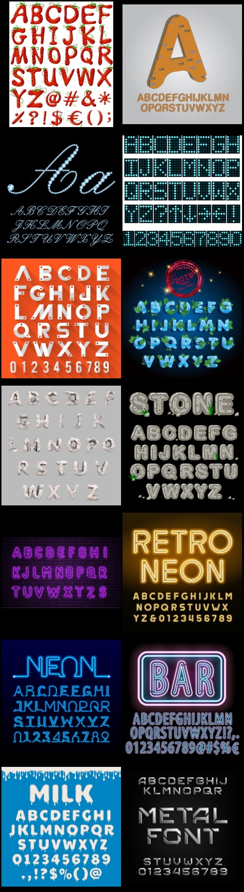 577 Vector Alphabets Bundle 526xAI, 51xEPS