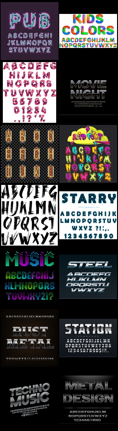 577 Vector Alphabets Bundle 526xAI, 51xEPS