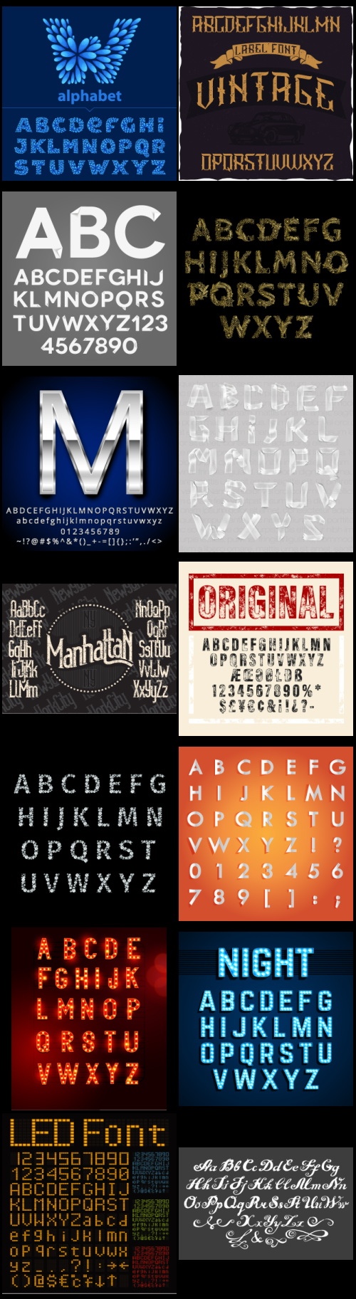 577 Vector Alphabets Bundle 526xAI, 51xEPS