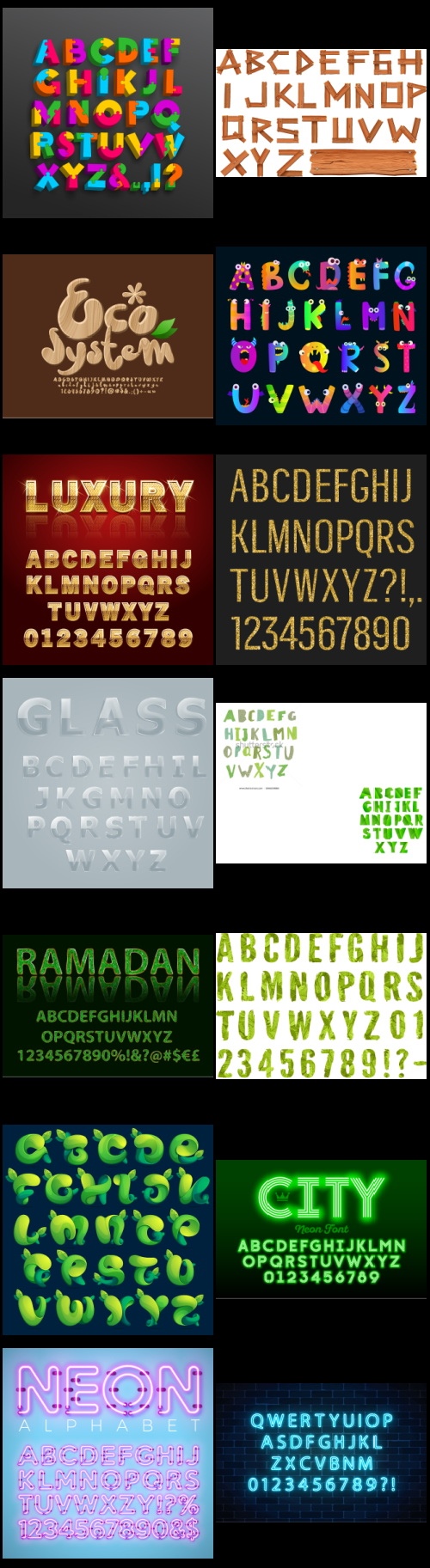 577 Vector Alphabets Bundle 526xAI, 51xEPS