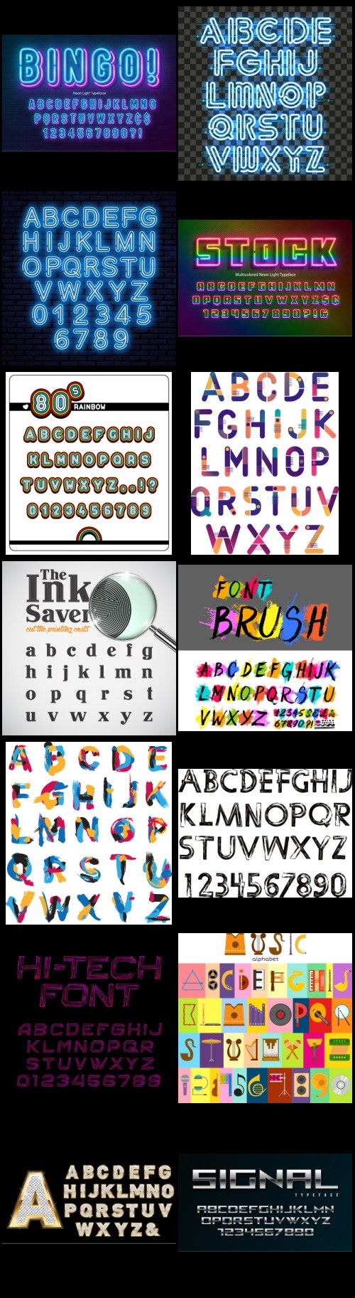 577 Vector Alphabets Bundle 526xAI, 51xEPS