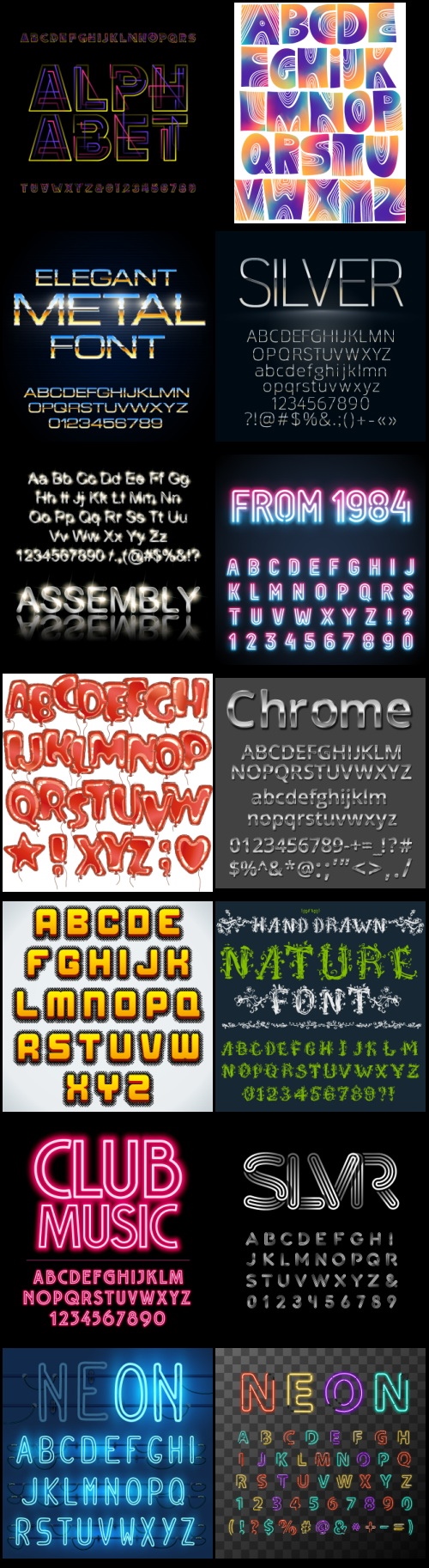 577 Vector Alphabets Bundle 526xAI, 51xEPS