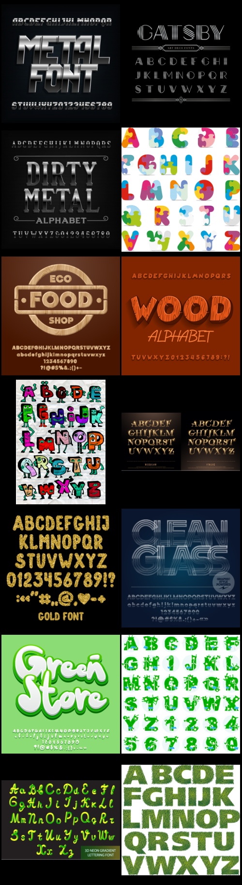 577 Vector Alphabets Bundle 526xAI, 51xEPS