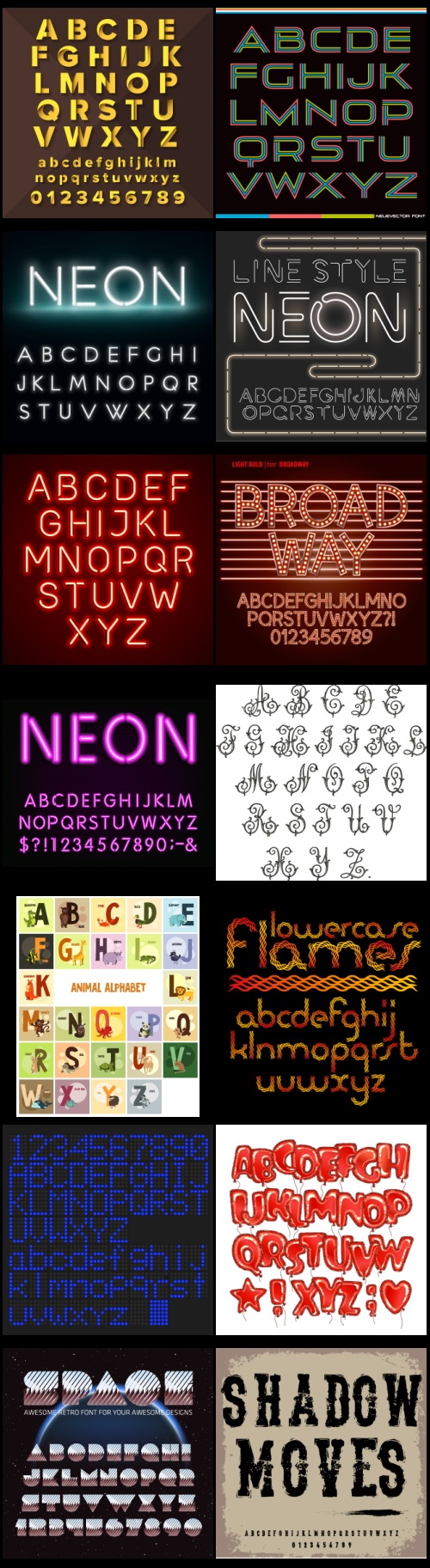 577 Vector Alphabets Bundle 526xAI, 51xEPS