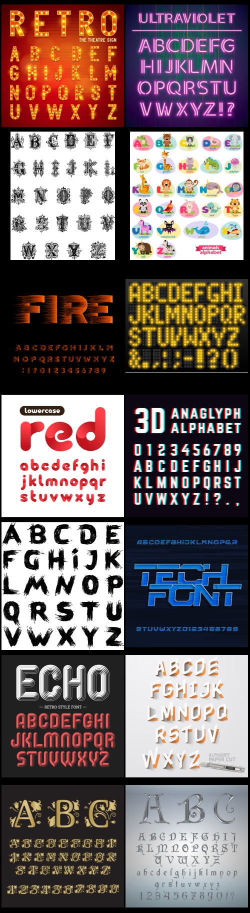 577 Vector Alphabets Bundle 526xAI, 51xEPS