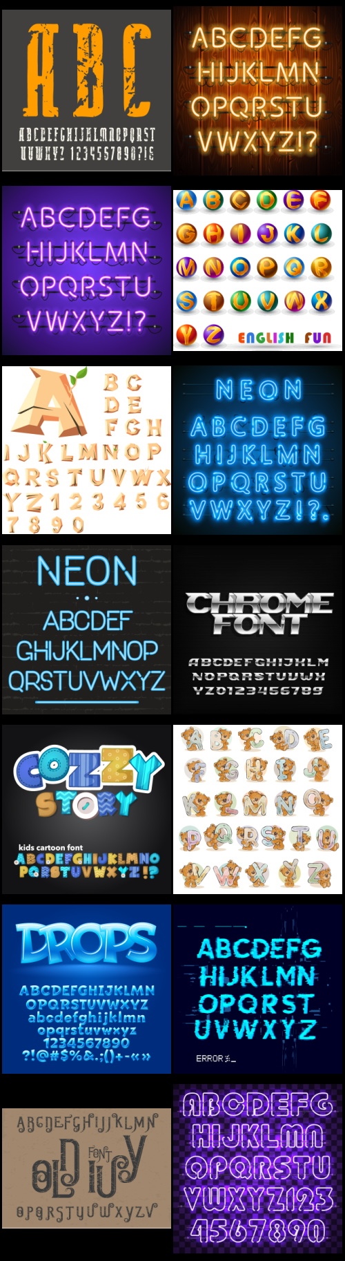 577 Vector Alphabets Bundle 526xAI, 51xEPS