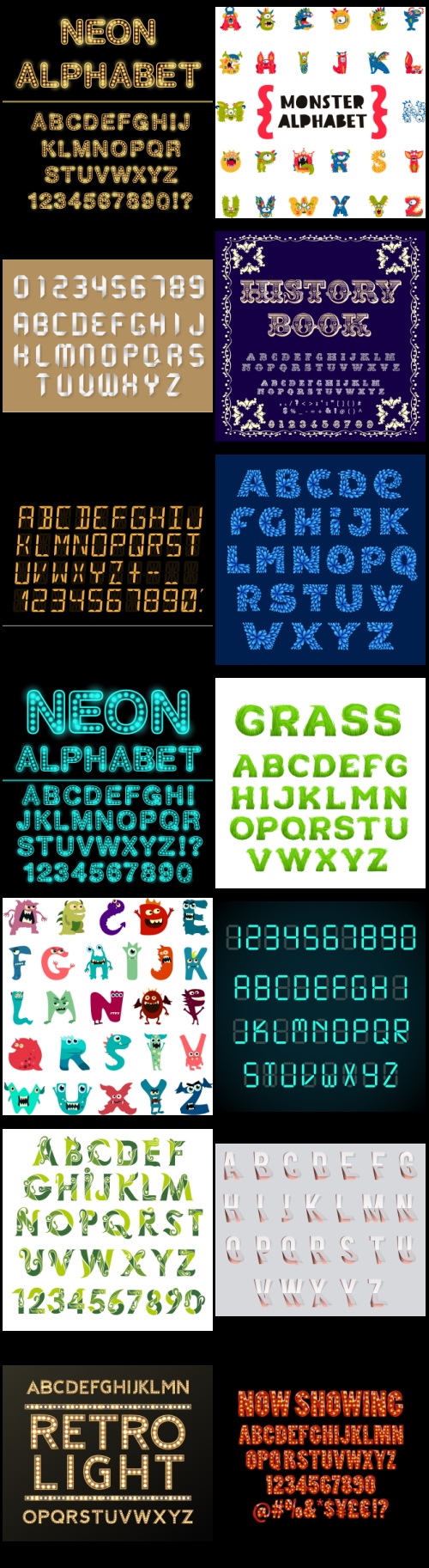 577 Vector Alphabets Bundle 526xAI, 51xEPS