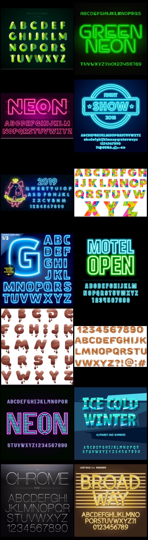 577 Vector Alphabets Bundle 526xAI, 51xEPS