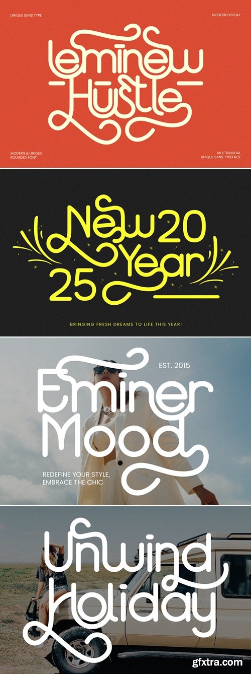 CreativeMarket - Leminew - Monoline Unique Sans