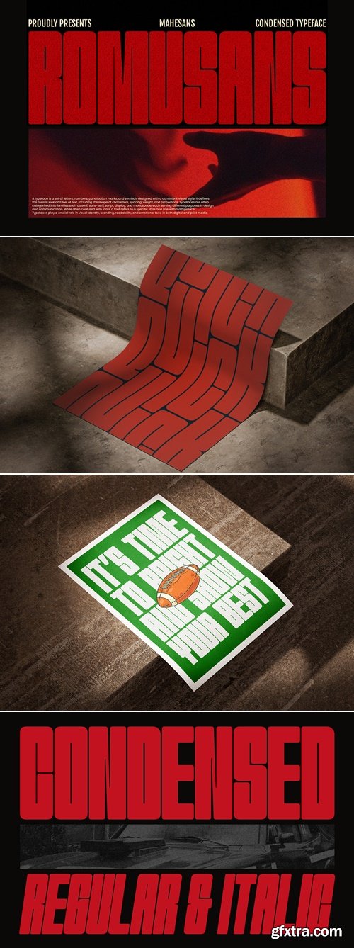 CreativeMarket - Romusans | Condensed Font Duo