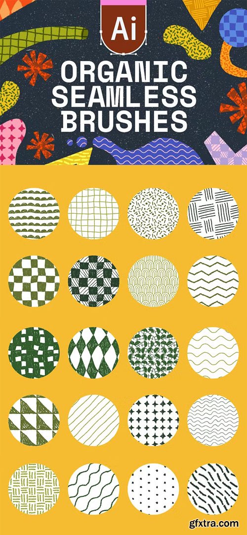 20 Organic Seamless Pattern Brushes for Illustrator