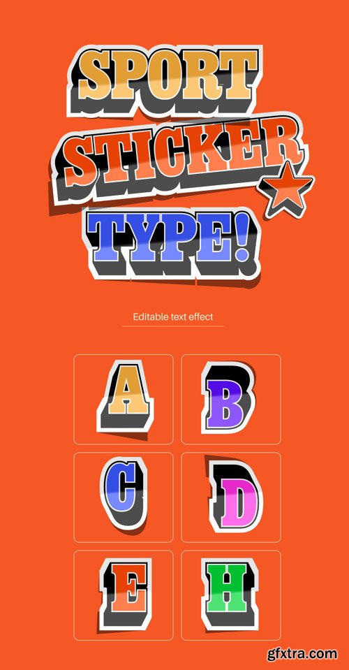 Sport Sticker Style - Vector Text Effects Sport Sticker Style - Vector Text Effects