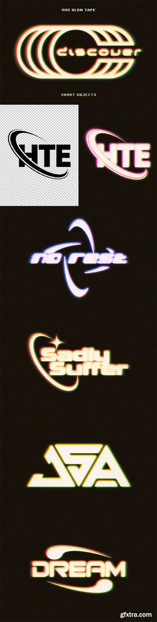 VHS Glowing Tape Text Effect for Photoshop