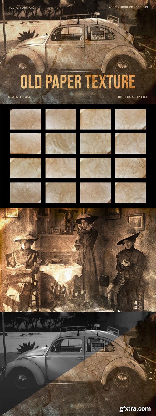 Old Paper Textures - 16 Photoshop Overlays