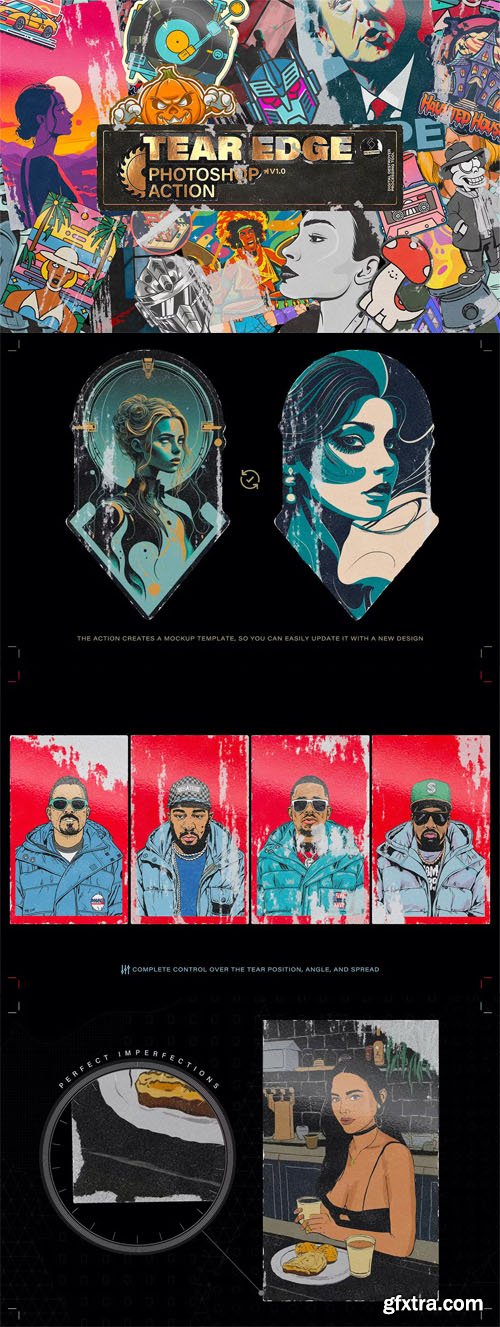 Tear Edge Sticker Poster V.1 - Photoshop Action