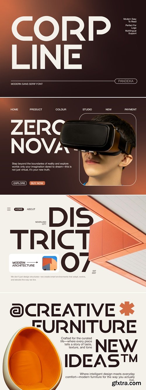 CreativeMarket - Corpline - Futuristic Techno Sans