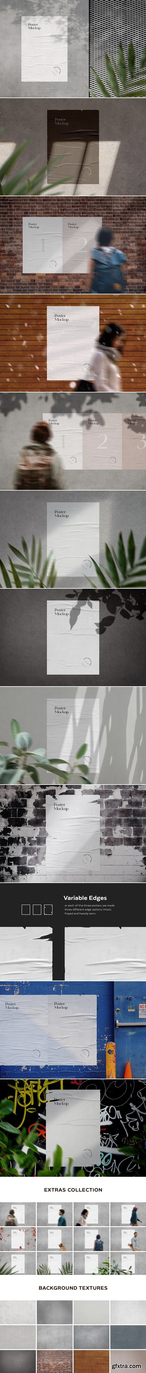 CreativeMarket - Glued Poster Mockups Collection 3672268