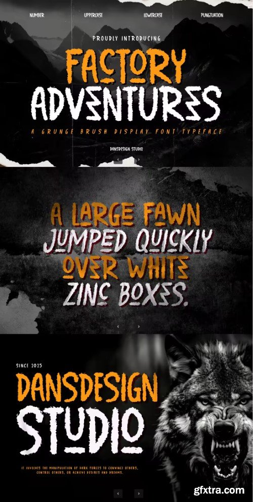 Factory Adventures Grunge Brush Display Typeface