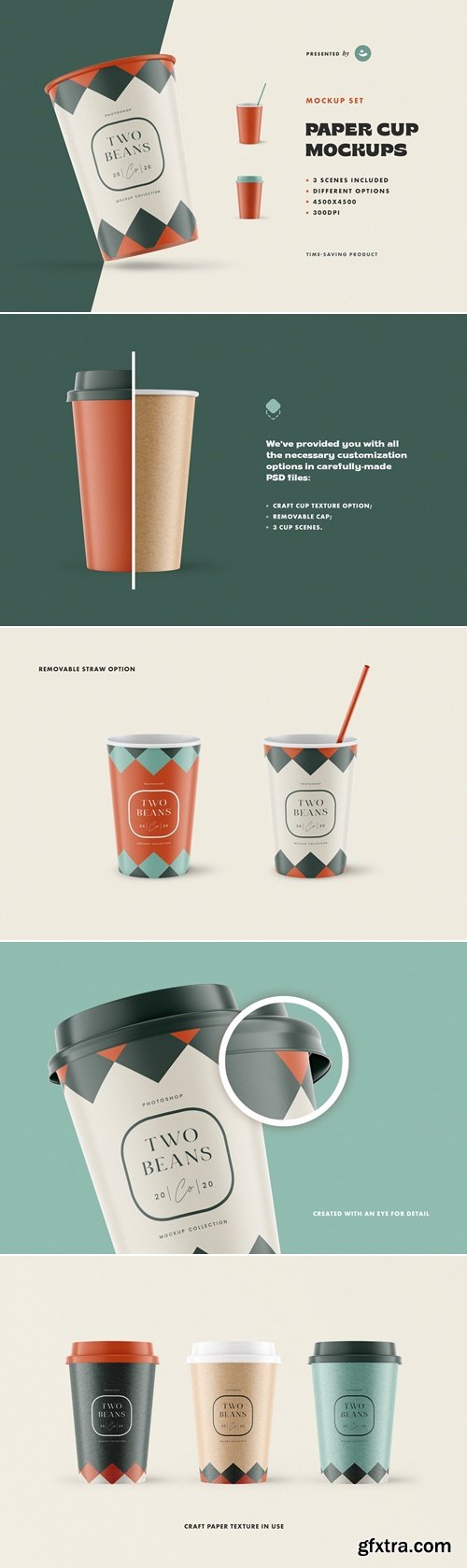 CreativeMarket - Paper Cup Mockups 4672944