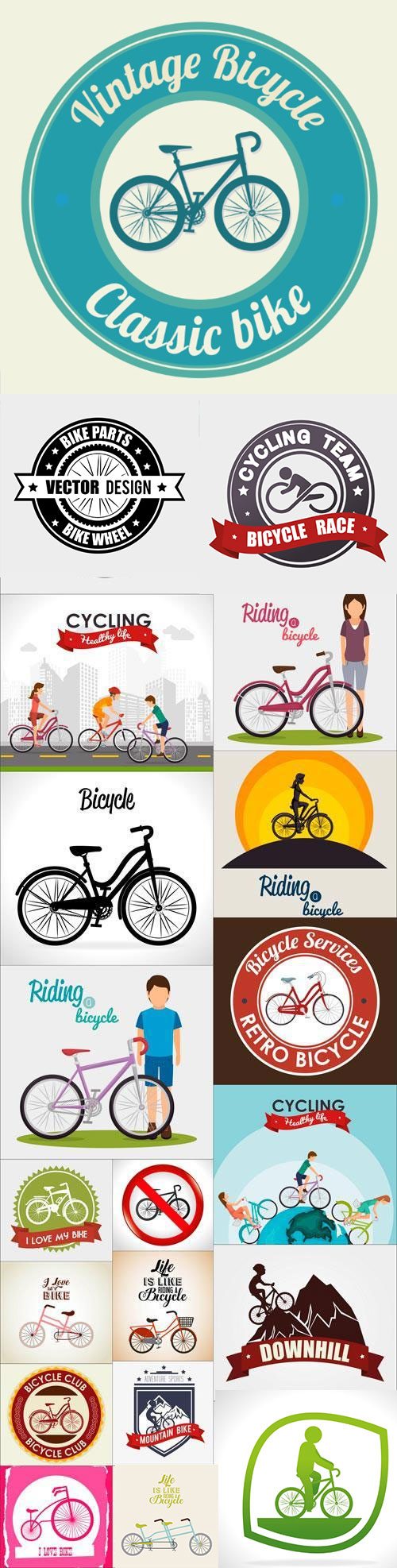 Bicycle Lifestyle Design, Labels &amp; Logos 20xEPS