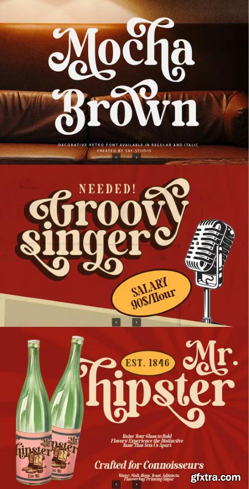 Mocha Brown - Decorative Retro Font