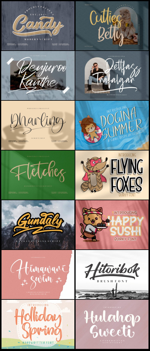 Mega Calligraph Handwritten Fonts Bundle - 100 Premium Fonts